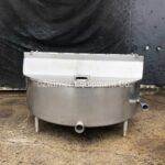 150 Gallon Stainless Steel PMO Legal Balance Tank, Raised Bridge with (2) Hinged Lids