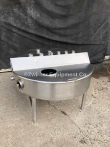 50 Gallon Stainless Steel PMO Legal Balance Tank, Raised Bridge with Hinged Lid