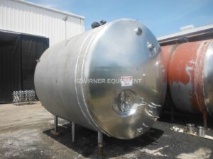 Pfaudler 3,000 Gallon All Stainless Steel Refrigerated Horizontal Cylindrical Storage Tank