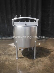 Cherry-Burrell 60 Gallon Stainless Steel Bridge and Cover Top, Shallow Cone Bottom Pressure Wall Processor