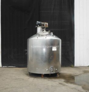 Damrow 1,000 Gallon Stainless Steel Dome Top, Slope Bottom Pressure Wall Processor