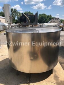Tolan 500 Gallon Stainless Steel Bridge and Cover Top, Slope Bottom Insulated Mix Tank