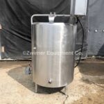 Cherry-Burrell 100 Gallon Stainless Steel Electric Water Jacketed Processor, Open Top with Hinged Lift-Off Cover, Slope Bottom