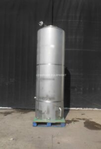 500 Gallon Stainless Steel Dome Top, Dish Bottom Single Shell CIP Tank