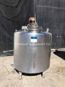 Cherry-Burrell 300 Gallon Stainless Steel Dome Top, Slope Bottom, Single Shell Tank