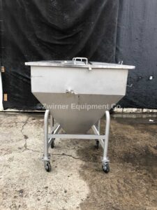 18 Cu. Ft. Stainless Steel Ingredient Hopper, Open Top with Hinged Lift Off Cover, Sightglass