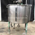250 Gallon Stainless Steel Bridge and Cover Top, Cone Bottom, Single Shell Mix Tank