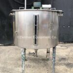 250 Gallon Stainless Steel Bridge and Cover Top, Cone Bottom, Single Shell Mix Tank