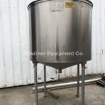 500 Gallon Stainless Steel Single Shell Tank, Bridge and Cover Top, Cone Bottom