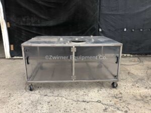 Stainless Steel Work Table, Stainless Steel Frame With Casters, Polycarbonate Covers (Front Side Only)