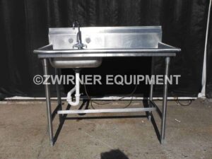 Stainless Steel Single Compartment Sink with Side Table + Backsplash
