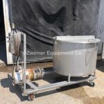 100 Gallon Stainless Steel Single Shell Balance Tank, Open Top, Portable CIP System