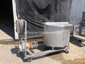 100 Gallon Stainless Steel Single Shell Balance Tank, Open Top, Portable CIP System