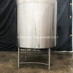1,000 Gallon Stainless Steel Single Shell CIP Tank, Flat Top with Manway, Flat Bottom