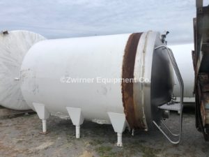 Cherry Burrell Model HCW, 3,000 Gallon Refrigerated Horizontal Cylindrical Storage Tank