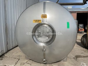 Inox 2,500 Gallon All Stainless Steel Horizontal Cylindrical Pressure Wall Pressure Tank