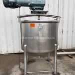 Cherry-Burrell 300 Gallon Stainless Steel Single Shell Mix Tank, Open Top, Cone Bottom