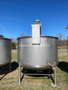 Walker 1,200 Gallon Stainless Steel Vertical Single Shell Storage Tank, Open Top, Dish Bottom