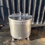 100 Gallon Stainless Steel PMO Legal Balance Tank, 1/2 Closed Top with Hinged Cover
