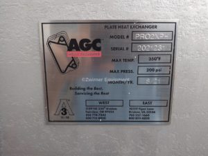 AGC MODEL PRO-2XPH STAINLESS STEEL TIEBAR PLATE HEAT EXCHANGE FRAME