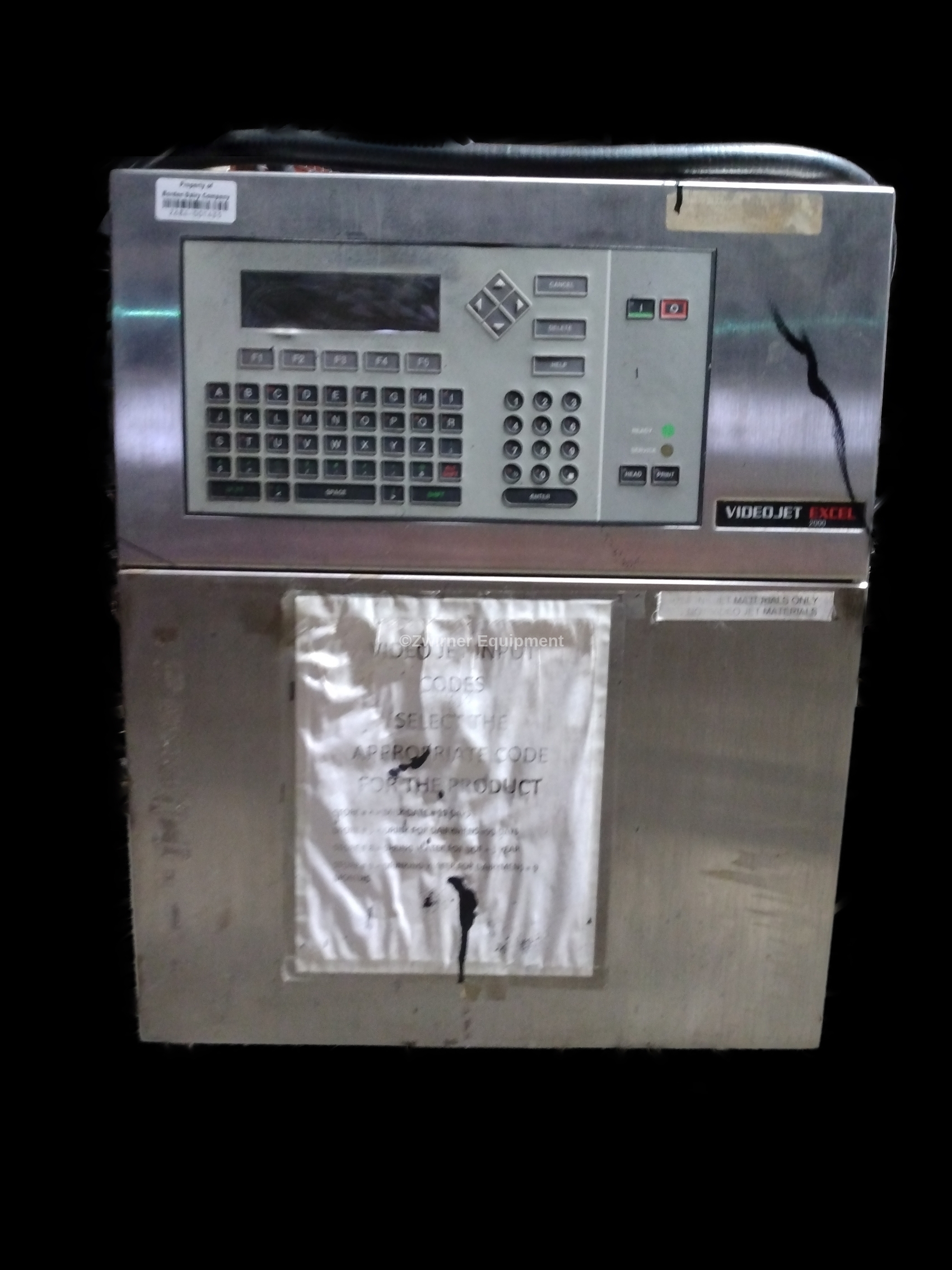 VIDEOJET EXCEL 2000 Zwirner Equipment Company
