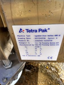 TETRA PAK STAINLESS STEEL INGREDIENT DOSER MODEL 4000 A2