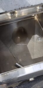 140 GALLON STAINLESS STEEL RECTANGULAR PMO LEGAL BALANCE TANK