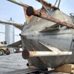 10,000 GALLON STAINLESS STEEL VERTICAL SINGLE SHELL STORAGE TANK