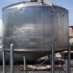 CHERRY BURRELL 1,500 GALLON STAINLESS STEEL DOME TOP CONE BOTTOM SINGLE SHELL STORAGE TANK