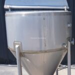 250 GALLON STAINLESS STEEL SINGLE SHELL CONICAL HOPPER