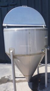 250 GALLON STAINLESS STEEL SINGLE SHELL CONICAL HOPPER