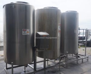 (3) 400 GALLON STAINLESS STEEL SINGLE SHELL CIP TANKS