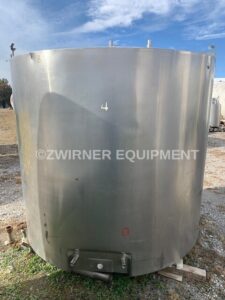 1,000 GALLON STAINLESS STEEL BRIDGE AND COVER TOP, SLOPE BOTTOM, JACKETED PROCESSOR