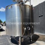 2,000 GALLON BRIDGE AND COVER TOP SHALLOW CONE BOTTOM STAINLESS STEEL INSULATED MIX TANK