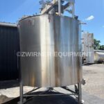 2,000 GALLON BRIDGE AND COVER TOP SHALLOW CONE BOTTOM STAINLESS STEEL INSULATED MIX TANK