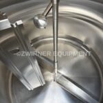 750 GALLON DOME TOP SLOPE BOTTOM VERTICAL STAINLESS STEEL SINGLE SHELL TANK