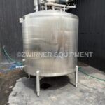 750 GALLON DOME TOP SLOPE BOTTOM VERTICAL STAINLESS STEEL SINGLE SHELL TANK