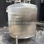 750 GALLON DOME TOP SLOPE BOTTOM VERTICAL STAINLESS STEEL SINGLE SHELL TANK