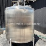 750 GALLON DOME TOP, SLOPE BOTTOM, VERTICAL STAINLESS STEEL SINGLE SHELL TANK