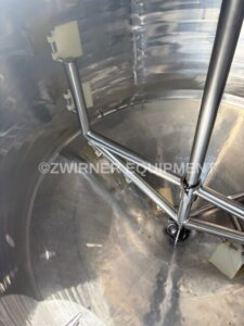 500 GALLON DOME TOP CONE BOTTOM JACKETED MIX TANK