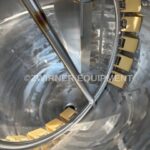 300 GALLON 316L BRIDGE AND COVER TOP HEMISPHERICAL BOTTOM JACKETED MIX TANK