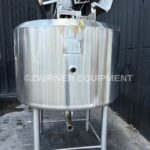 300 GALLON 316L BRIDGE AND COVER TOP HEMISPHERICAL BOTTOM JACKETED MIX TANK