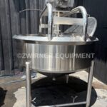 350 GALLON 316L BRIDGE AND COVER TOP CONE BOTTOM SINGLE WALL MIX TANK