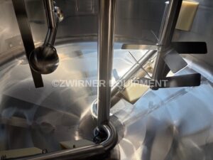 350 GALLON 316L BRIDGE AND COVER TOP CONE BOTTOM SINGLE WALL MIX TANK