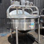 350 GALLON 316 BRIDGE AND COVER TOP CONE BOTTOM SINGLEWALL MIX TANK