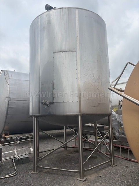 5,000 GALLON 316L DOME TOP, DISH BOTTOM, STAINLESS STEEL HEATED MIX TANK