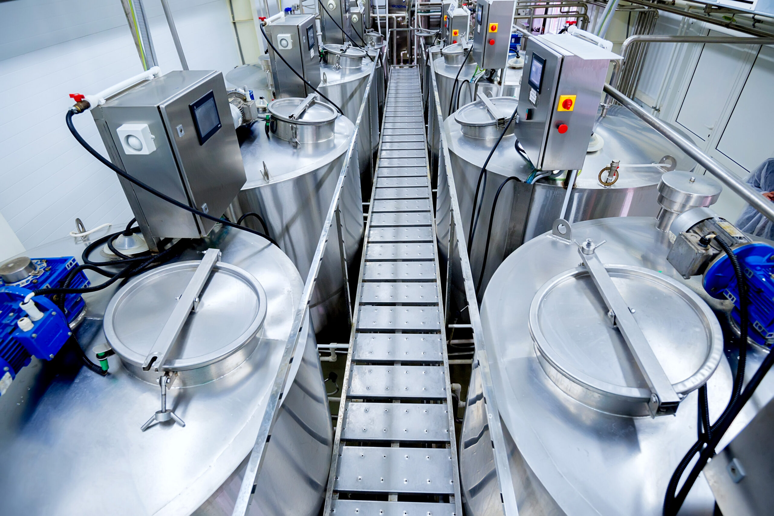 inside dairy manufacturing equipment