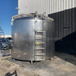 3,000 GALLON STAINLESS STEEL DOME TOP SLOPED BOTTOM, PRESSURE WALL PROCESSOR