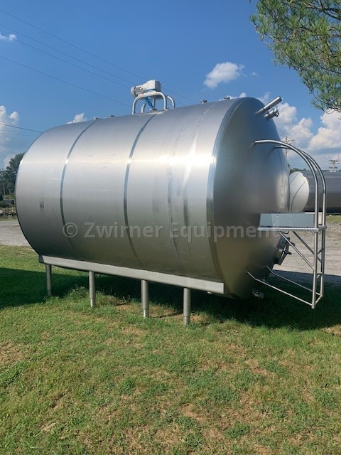 5,000 GALLON ALL STAINLESS STEEL JACKETED HORIZONTAL CYLINDRICAL STORAGE TANK