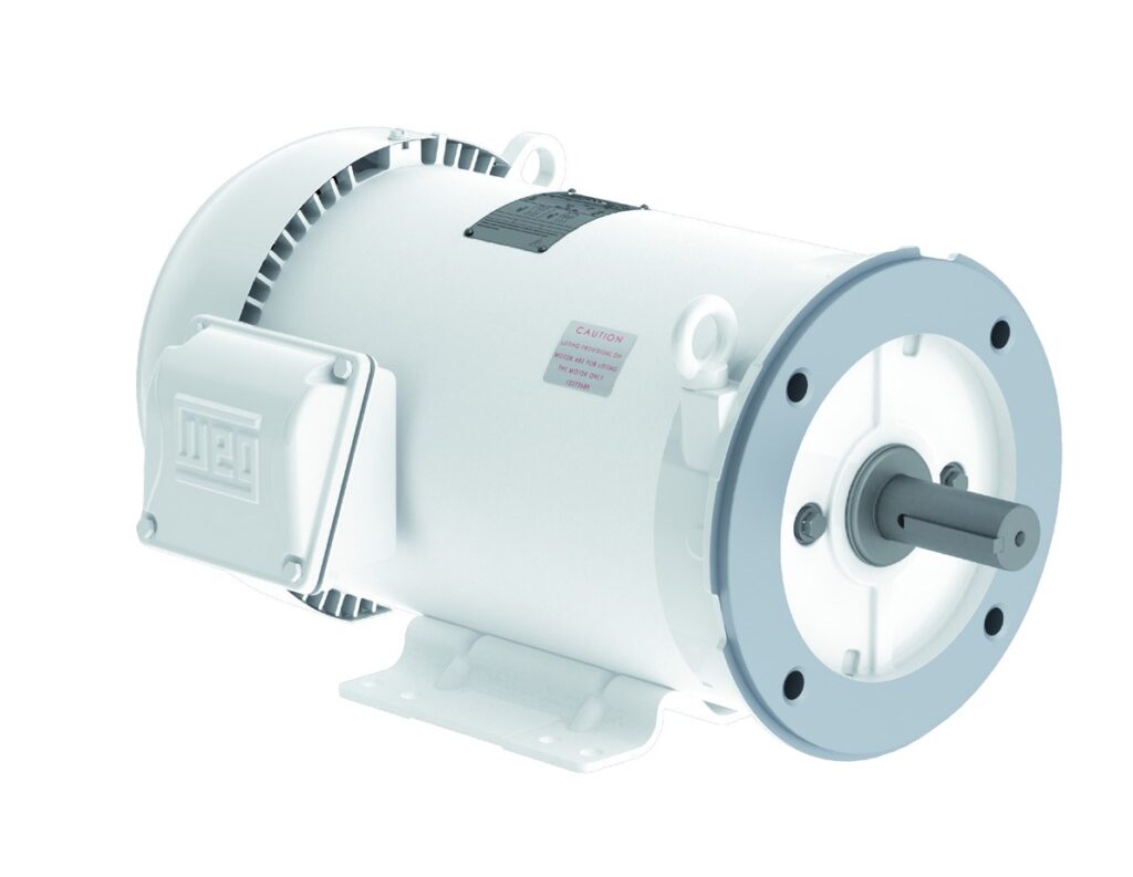 WEG HydroWash white painted washdown motor